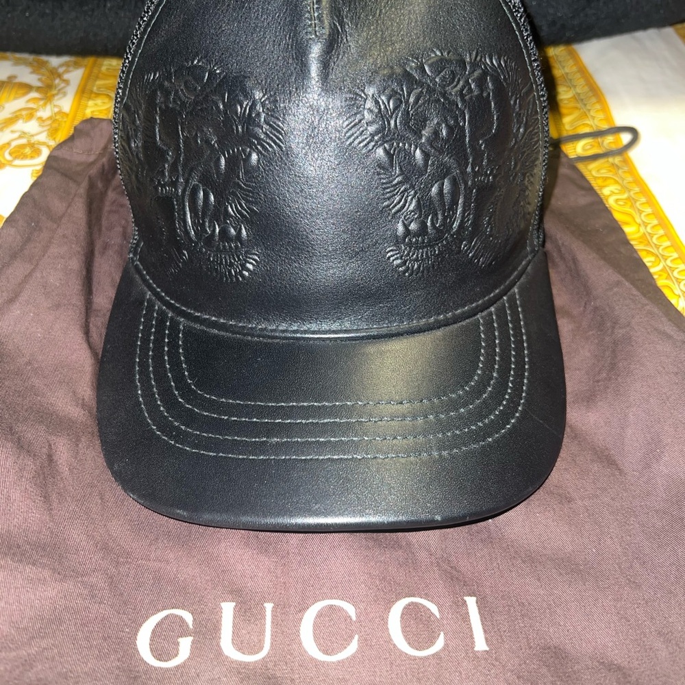 Gucci Black Leather Cap